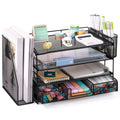 Desktop Organizer 4-Tier Desk Organizers Sets and Storage, File Organizers for Desk Drawer Organizer, Paper Organizer for Desk (Black)