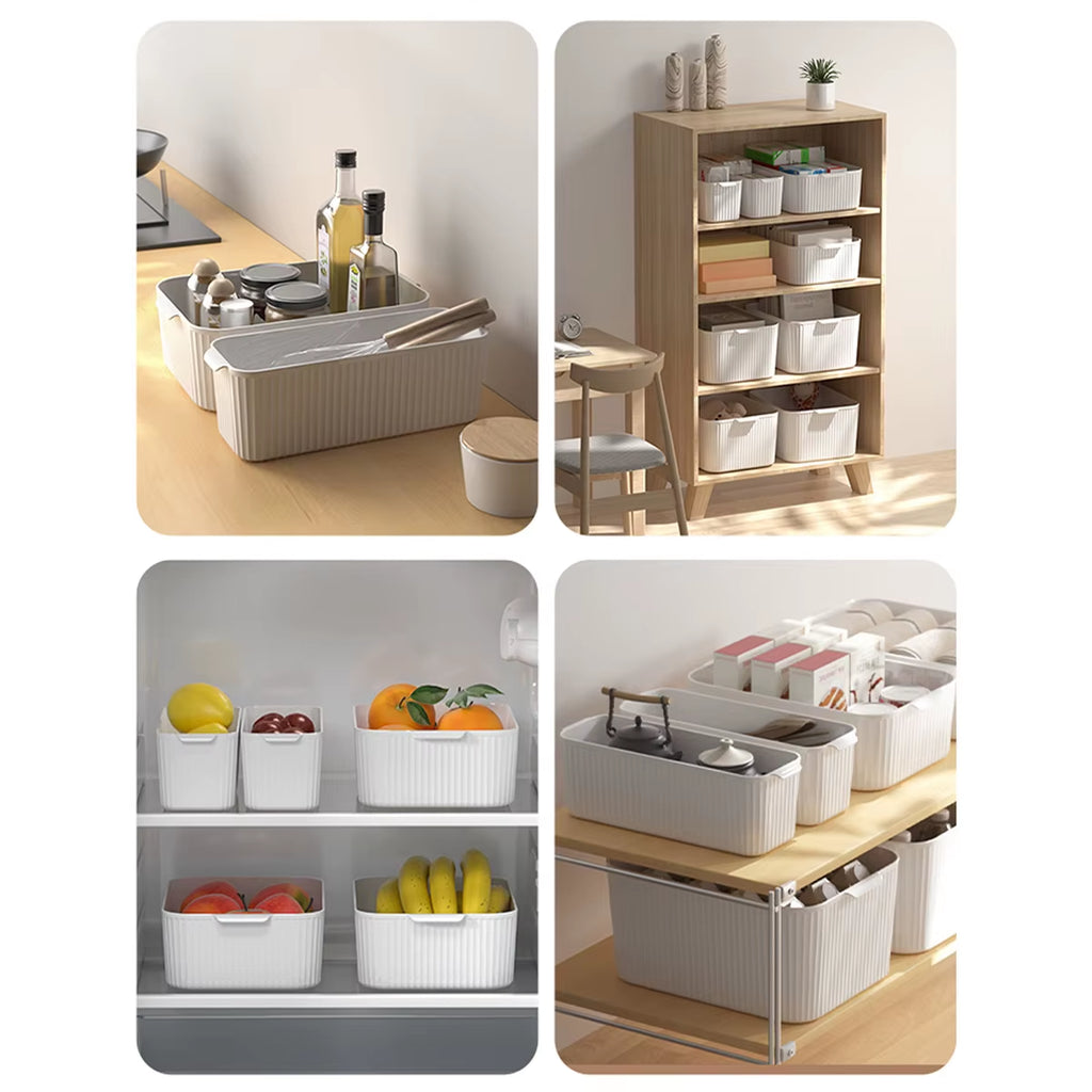 Bathroom Storage Box Makeup Organizer Plastic Desktop Cosmetics Organizer Multifunctional Toiletries Storage Basket