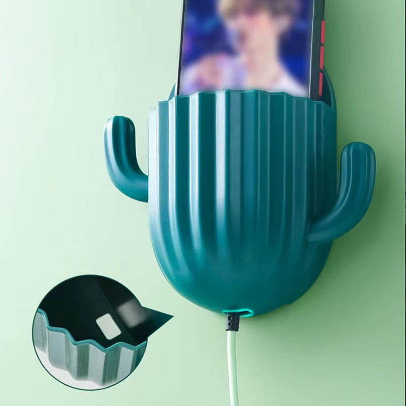 Toothbrush Holder Wall Self-Adhesive Seamless Cactus Storage Rack Box Organizer Bathroom Shelf Shower Accessories
