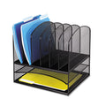 , Onyx 2 Horizontal/6 Upright Desk Organizer, 1 Each, Black