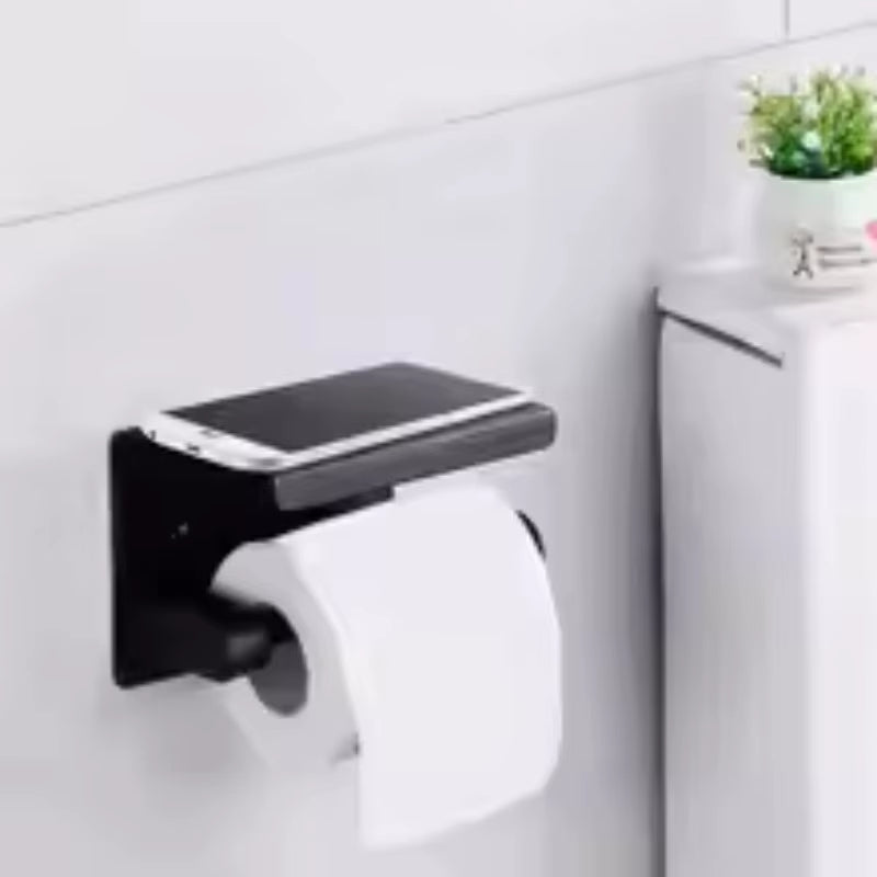 No-Drill Bathroom Toilet Paper Rack - Wall-Mounted Tissue Box Shelf, Household Storage for Toilet Organizer Bathroom Storage