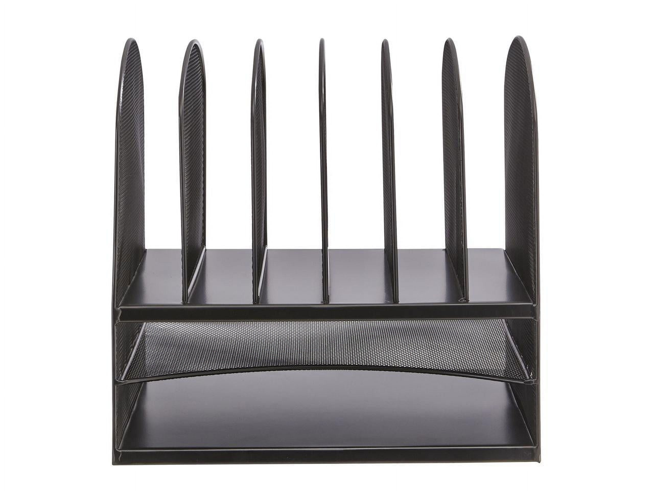 , Onyx 2 Horizontal/6 Upright Desk Organizer, 1 Each, Black